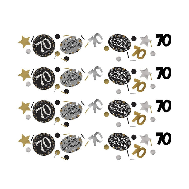 Tafelconfetti 70 Jaar Happy Birthday 34gr van Riethmueller koop je bij Partywinkel