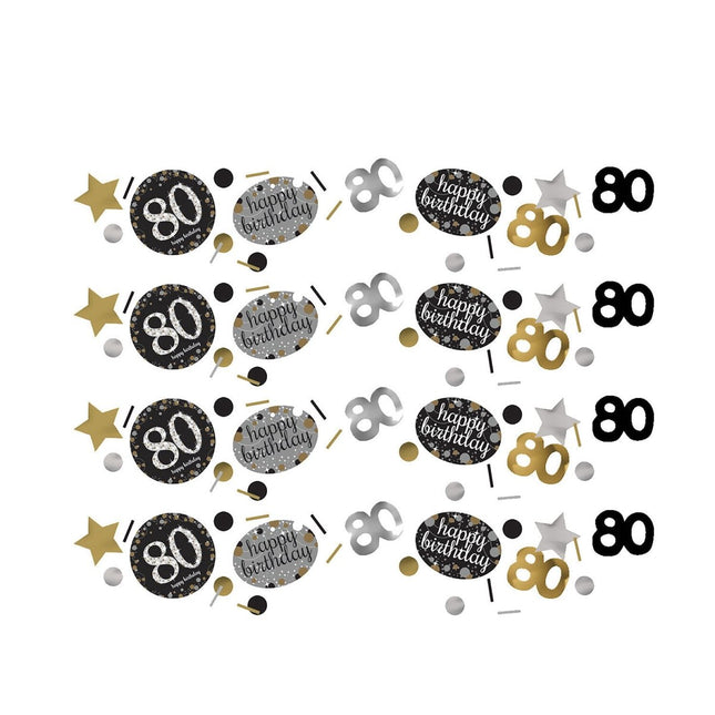 Tafelconfetti 80 Jaar Happy Birthday 34gr van Riethmueller koop je bij Partywinkel