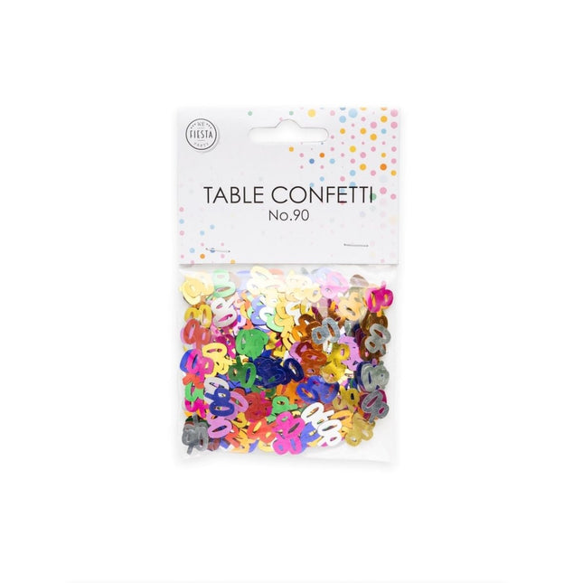 Tafelconfetti 90 Jaar Gekleurd van WeFiesta koop je bij Partywinkel