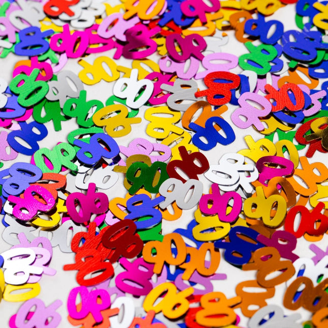 Tafelconfetti 90 Jaar Gekleurd van WeFiesta koop je bij Partywinkel