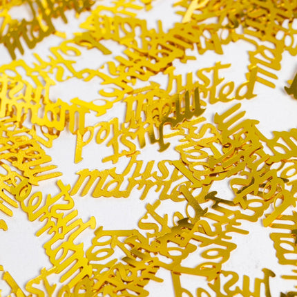 Tafelconfetti Just Married Goud van WeFiesta koop je bij Partywinkel