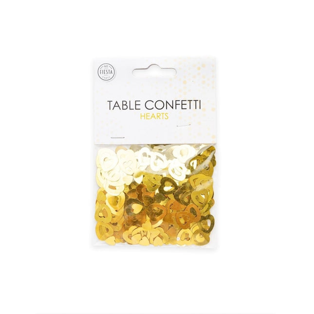 Tafelconfetti Open Hartjes Goud van WeFiesta koop je bij Partywinkel