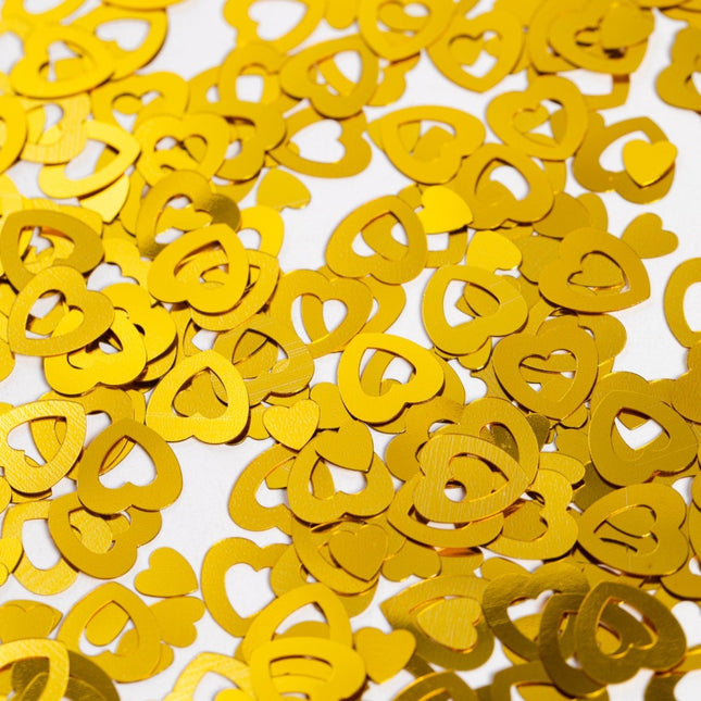 Tafelconfetti Open Hartjes Goud van WeFiesta koop je bij Partywinkel