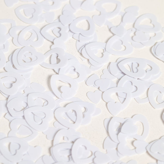 Tafelconfetti Open Hartjes Wit van WeFiesta koop je bij Partywinkel