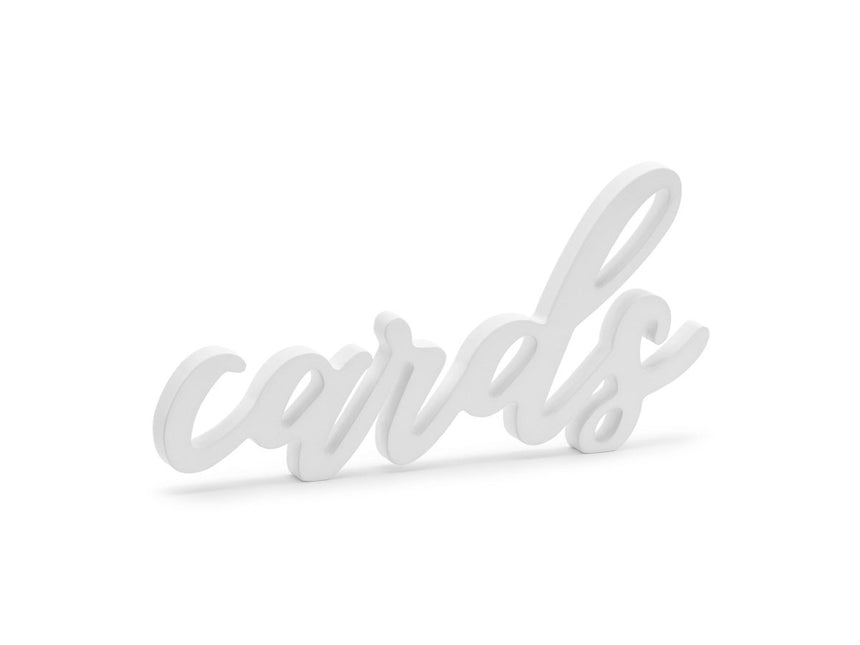 Tafeldecoratie Cards Wit 20cm van Partydeco koop je bij Partywinkel
