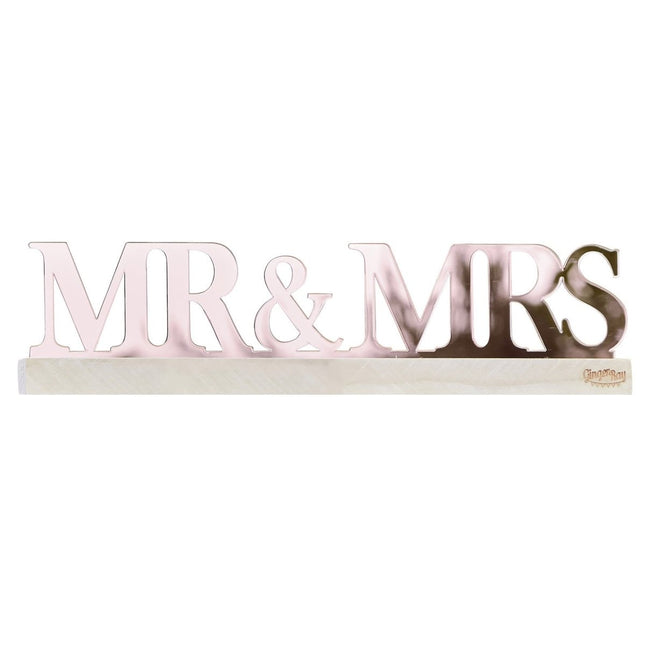 Tafeldecoratie Mr& Mrs 20cm van Ginger Ray koop je bij Partywinkel