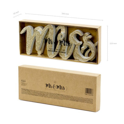 Tafeldecoratie Mr & Mrs 50cm van Partydeco koop je bij Partywinkel