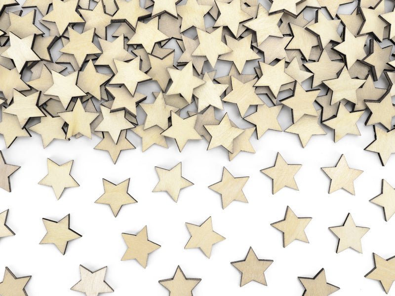 Tafeldecoratie Sterren Hout 2cm 50st van Partydeco koop je bij Partywinkel