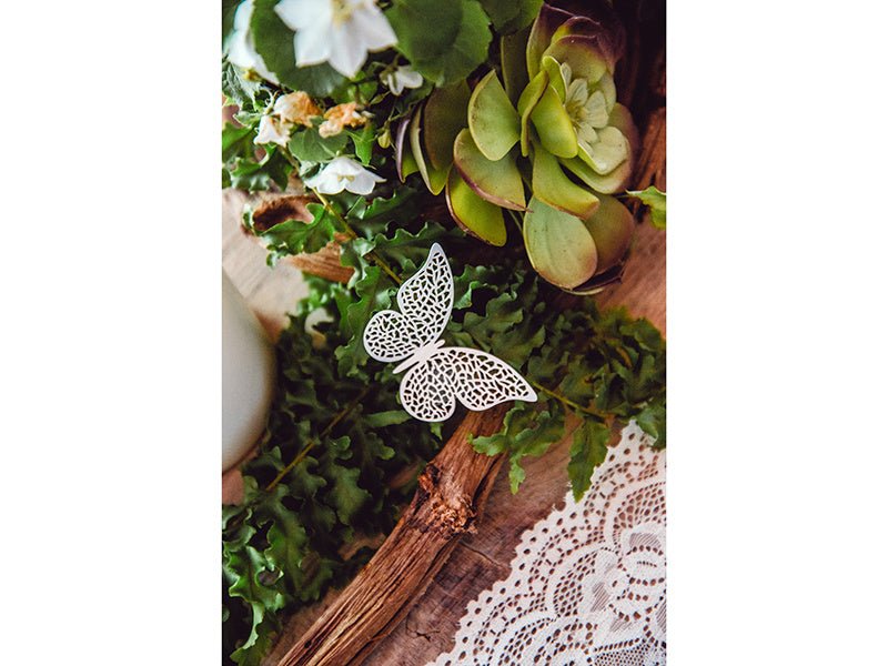 Tafeldecoratie Vlinder Papier Wit 6,5cm 10st van Partydeco koop je bij Partywinkel