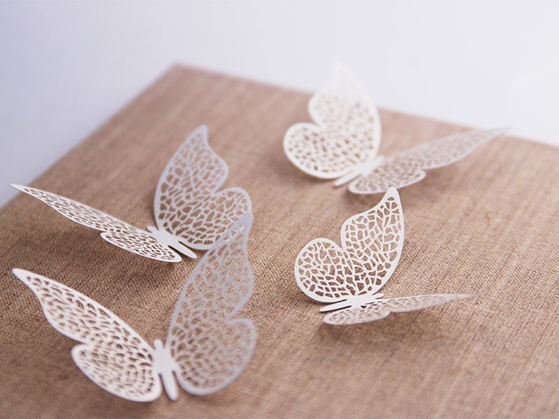 Tafeldecoratie Vlinder Papier Wit 6,5cm 10st van Partydeco koop je bij Partywinkel