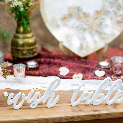 Tafeldecoratie Wish Table Wit 40cm van Partydeco koop je bij Partywinkel