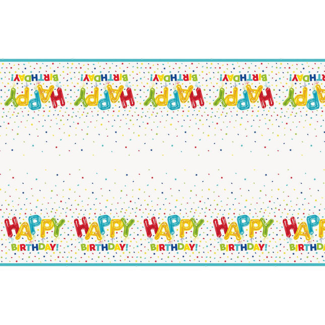 Tafelkleed Happy Birthday Ballonnen 2,13m van Unique koop je bij Partywinkel