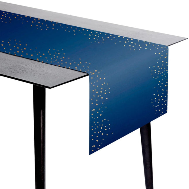 Tafelloper Blauw 40cm 2,4m van Folat koop je bij Partywinkel