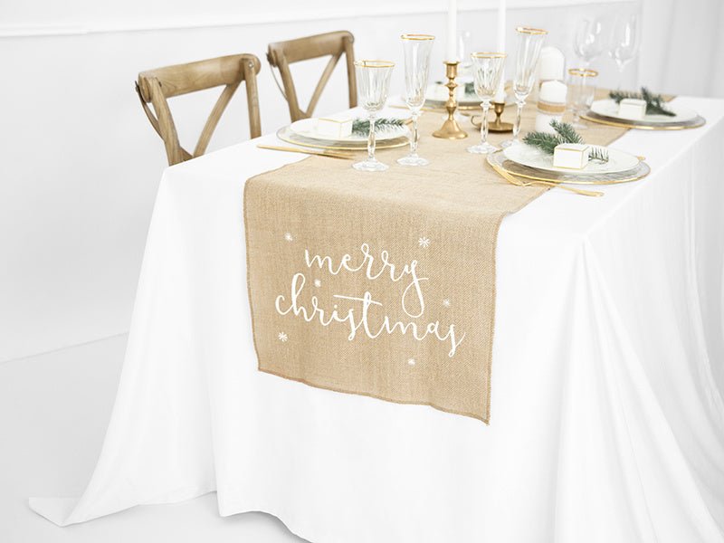 Tafelloper Merry Christmas 2,5m van Partydeco koop je bij Partywinkel