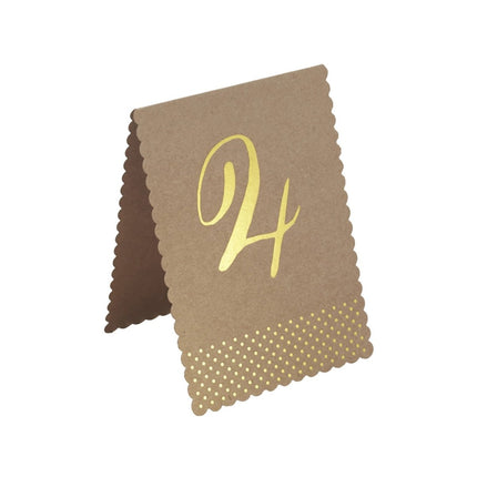 Tafelnummers Bruin/Goud 12st van Ginger Ray koop je bij Partywinkel