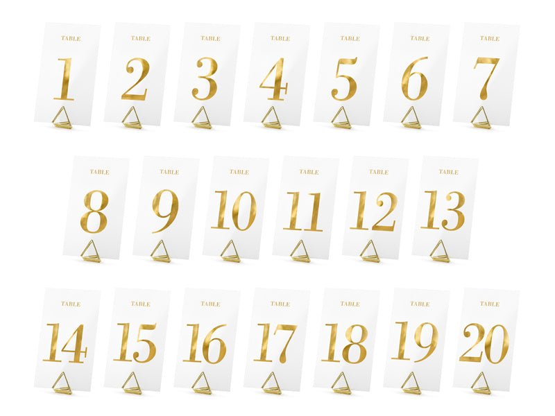 Tafelnummers Gouden Cijfers 12cm 20st van Partydeco koop je bij Partywinkel