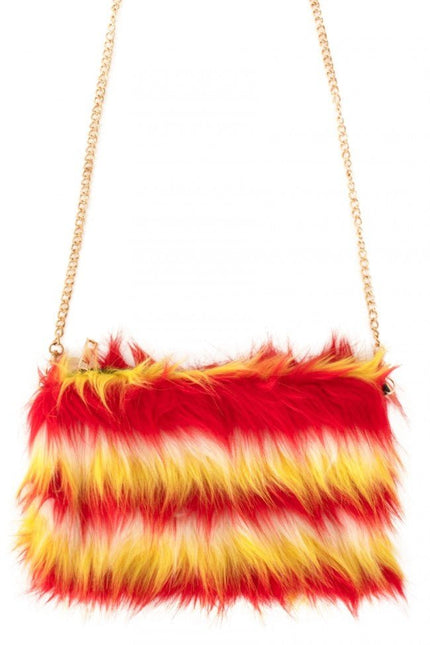 Tas Rood Wit Geel Lange Pluche van PartyXplosion koop je bij Partywinkel