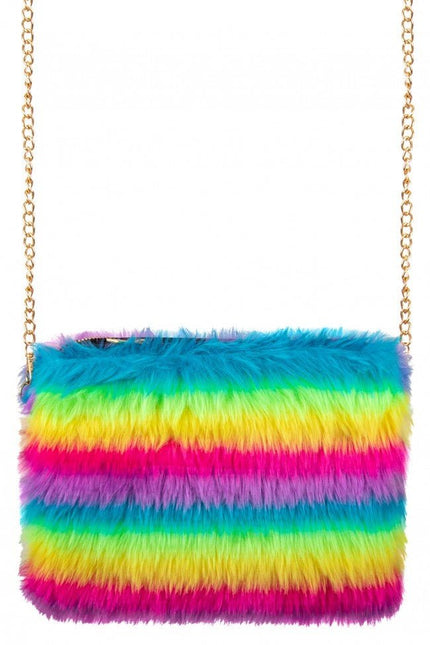 Tasje Pluche Regenboog Streep van PartyXplosion koop je bij Partywinkel