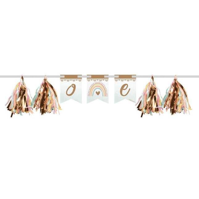 Tassel Slinger 1 Jaar Regenboog 76,2cm van Creative Converting koop je bij Partywinkel