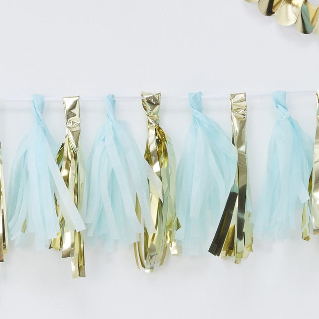 Tassel Slinger Blauw/Goud 2m van Ginger Ray koop je bij Partywinkel