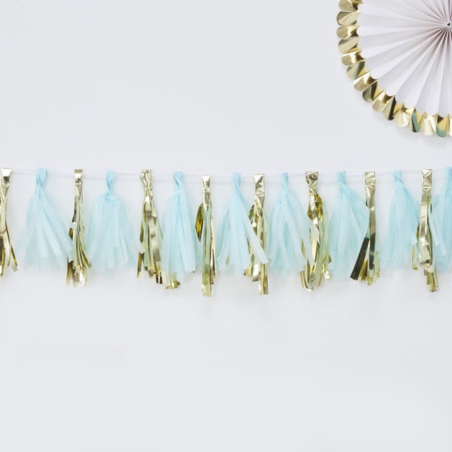 Tassel Slinger Blauw/Goud 2m van Ginger Ray koop je bij Partywinkel