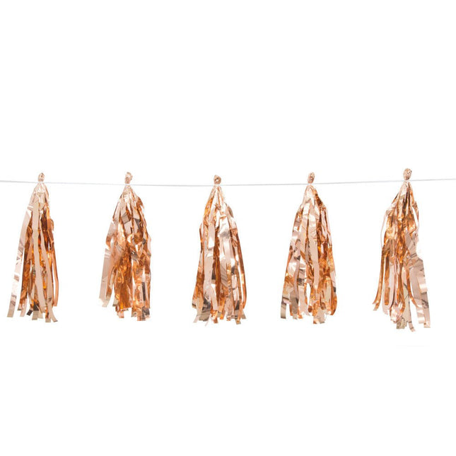 Tassel Slinger Rose Goud 2,7m van Unique koop je bij Partywinkel