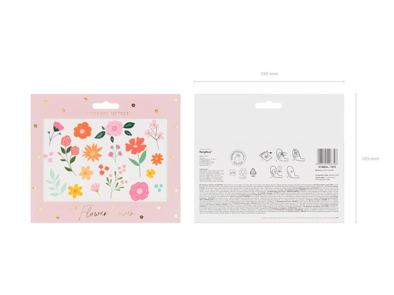 Tattoos Bloemen Mix 19st van Partydeco koop je bij Partywinkel