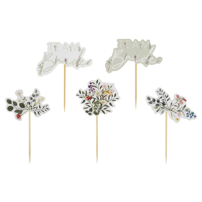 Team Bride Cupcake Toppers 12st van Ginger Ray koop je bij Partywinkel