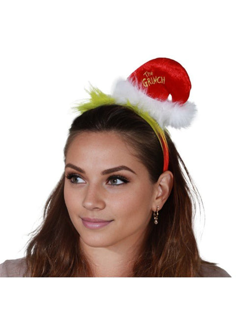 The Grinch Kerstdiadeem met Mini Kerstmuts van CHAKS koop je bij Partywinkel