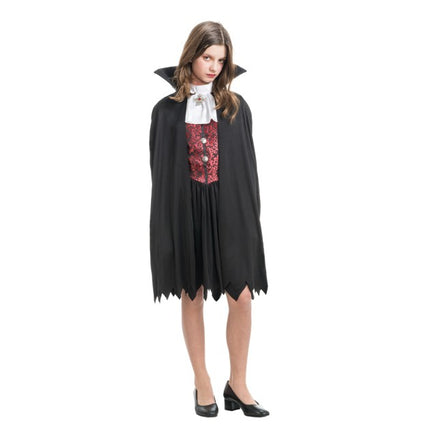 Theodora Vampire Costume for Girls, Black and Red