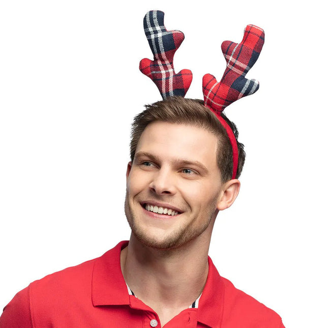 Tiara Tartan reindeer van Boland koop je bij Partywinkel