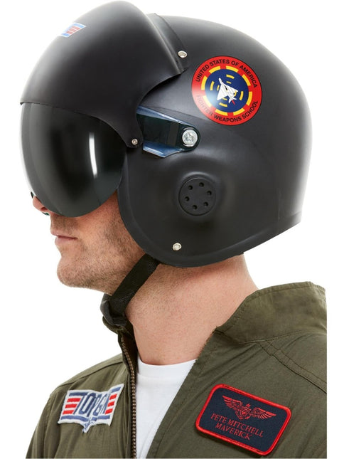 Top Gun Helm Zwart van Smiffys koop je bij Partywinkel