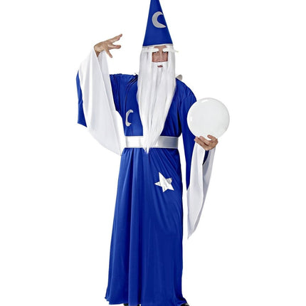 Tovenaar Kostuum Blauw Wit Heren van Widmann koop je bij Partywinkel