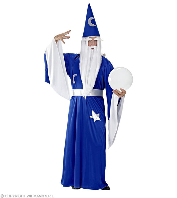 Tovenaar Kostuum Blauw Wit Heren van Widmann koop je bij Partywinkel