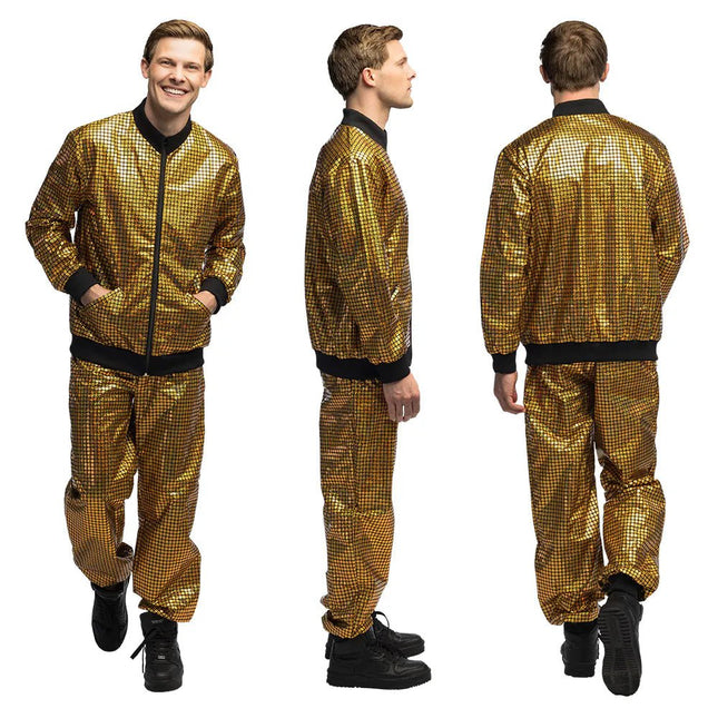Trainingspak Disco diamond dude goud van Boland koop je bij Partywinkel