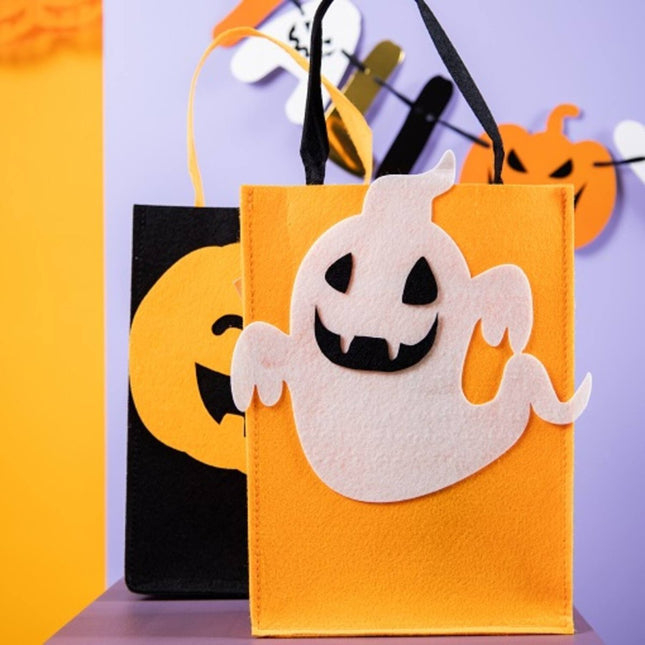 Trick or Treat Tas Vilt Pompoen Halloween BoOo! 27cm van Folat koop je bij Partywinkel