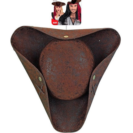 TRICORN VERWEERD LEER BRUIN van Widmann koop je bij Partywinkel