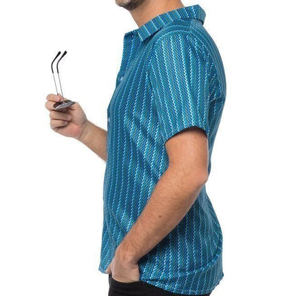 Tshirt Jaren 70 Blauw van Partychimp koop je bij Partywinkel