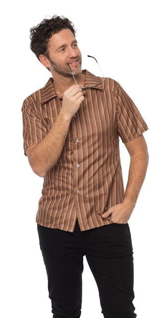 Tshirt Jaren 70 Bruin van Partychimp koop je bij Partywinkel