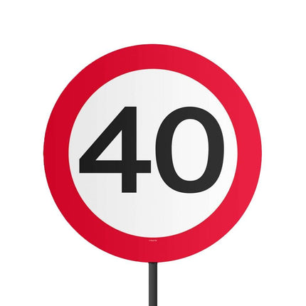 Tuinbord 40 Jaar Verkeersbord 52cm van Folat koop je bij Partywinkel