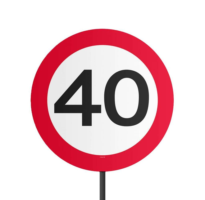 Tuinbord 40 Jaar Verkeersbord 52cm van Folat koop je bij Partywinkel