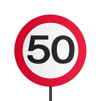 Tuinbord 50 Jaar Verkeersbord 52cm van Folat koop je bij Partywinkel