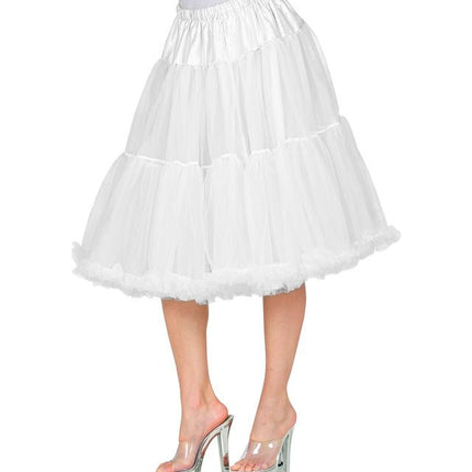 Tule Rok met Plooien/petticoat 65cm wit van Widmann koop je bij Partywinkel