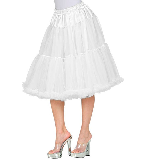 Tule Rok met Plooien/petticoat 65cm wit van Widmann koop je bij Partywinkel