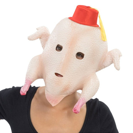 Turkey Head Mask with Fez, 37 cm