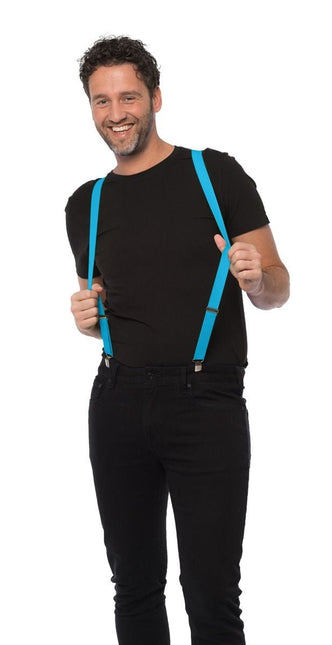Turquoise Bretels van Partychimp koop je bij Partywinkel