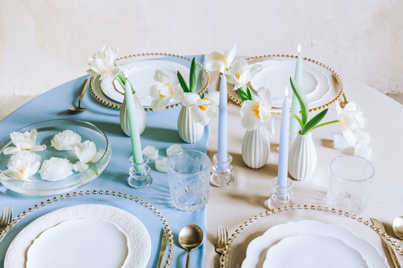 Turquoise Kaarsen 24cm 10st van Partydeco koop je bij Partywinkel