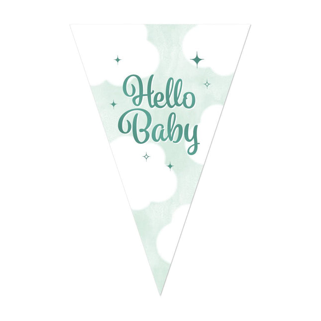 Turquoise Slinger Hello Baby 10m van WeFiesta koop je bij Partywinkel