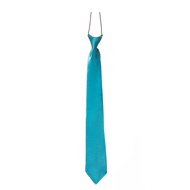 Turquoise Stropdas 50cm van Partychimp koop je bij Partywinkel