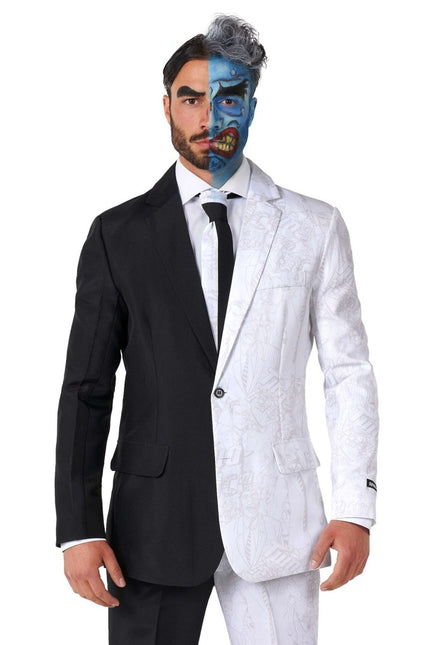Two Face Zwart Wit Pak Heren Suitmeister van Suitmeister koop je bij Partywinkel